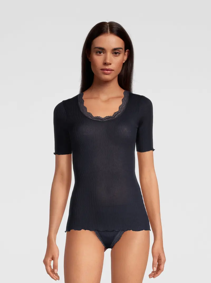 Filoscozia T-shirt with Leavers Lace 3164
