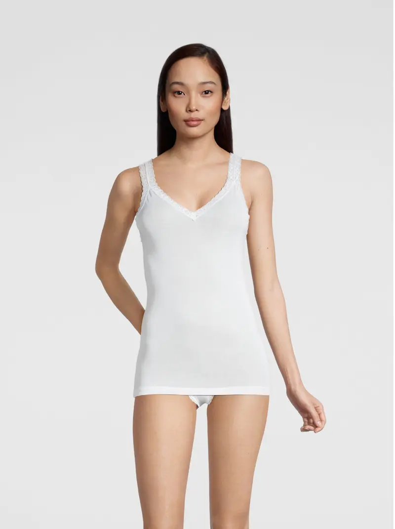 Filoscozia® Tank Top with leavers lace 314