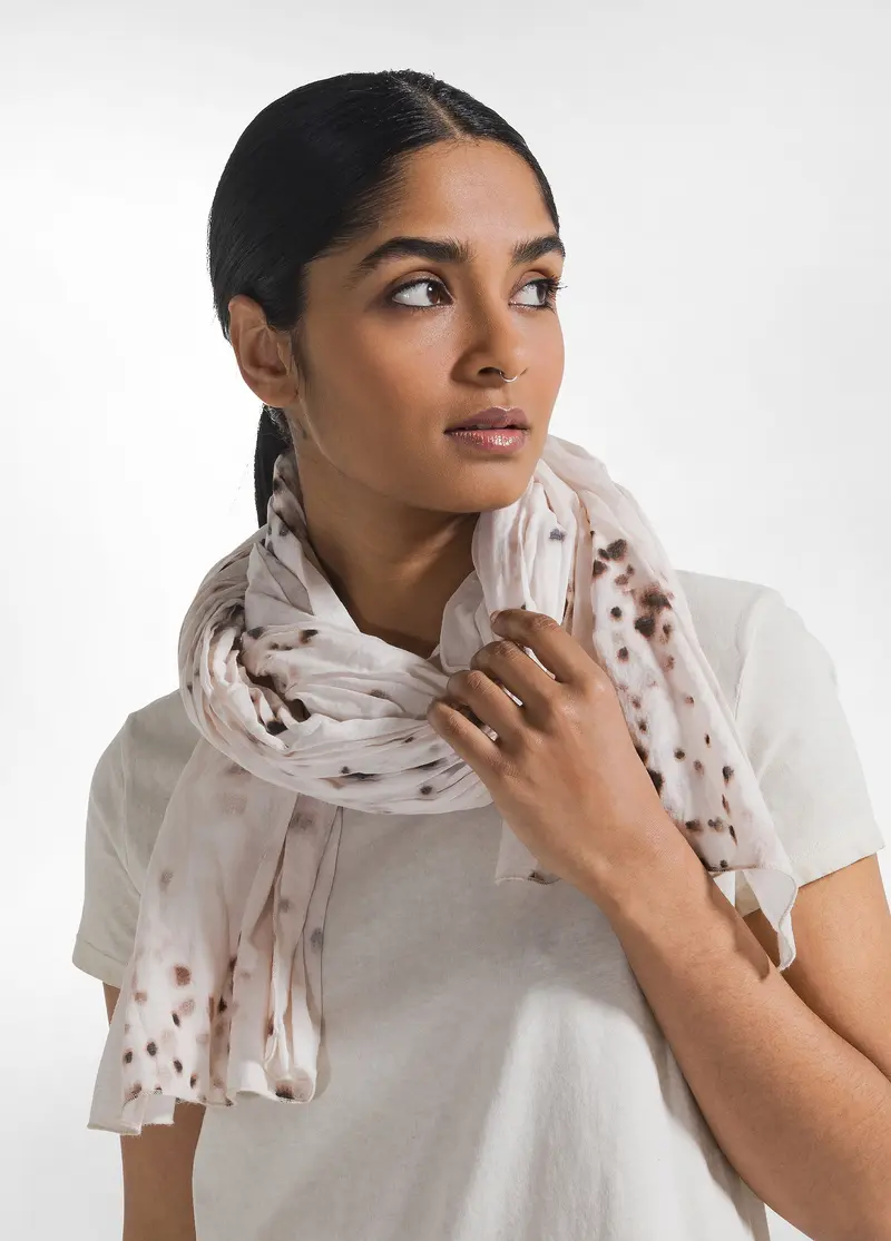 FOULARD IN MUSSOLA DI COTONE BEIGE