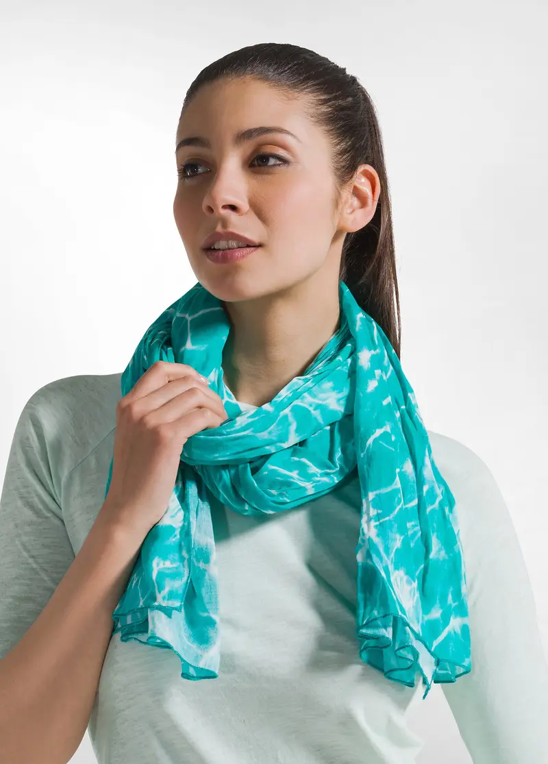 FOULARD IN MUSSOLA DI COTONE BLU