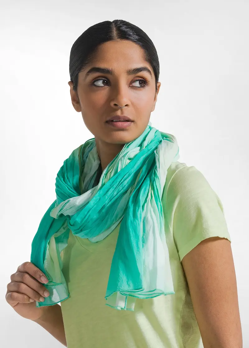 FOULARD IN MUSSOLA DI COTONE VERDE