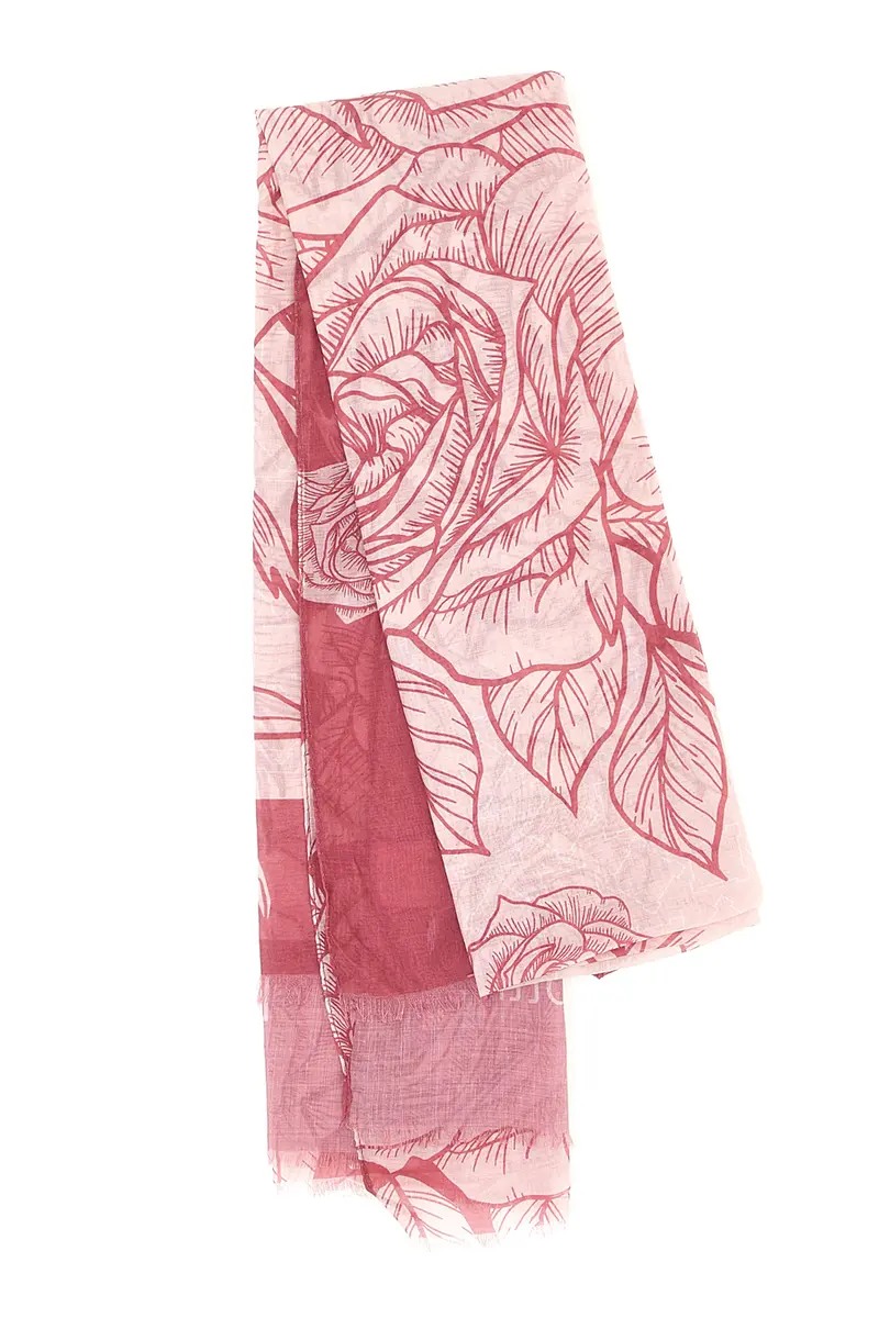 Foulard rosa fantasia floreale Laura Biagiotti SCIARPA4