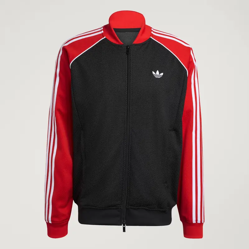 GIACCA ADIDAS ORIGINALS SST LOOSE MESH TRACK TOP ROSSO NERO KE0115 UOMO