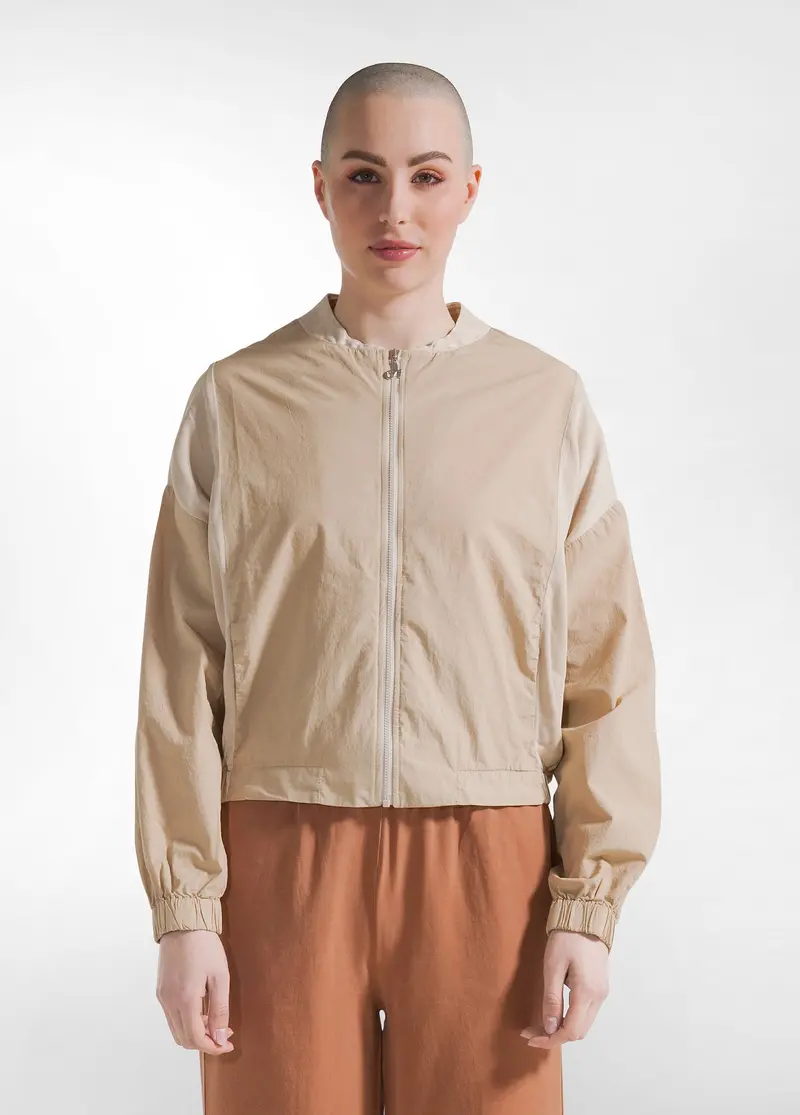GIACCA BOMBER IN POPELINE BEIGE