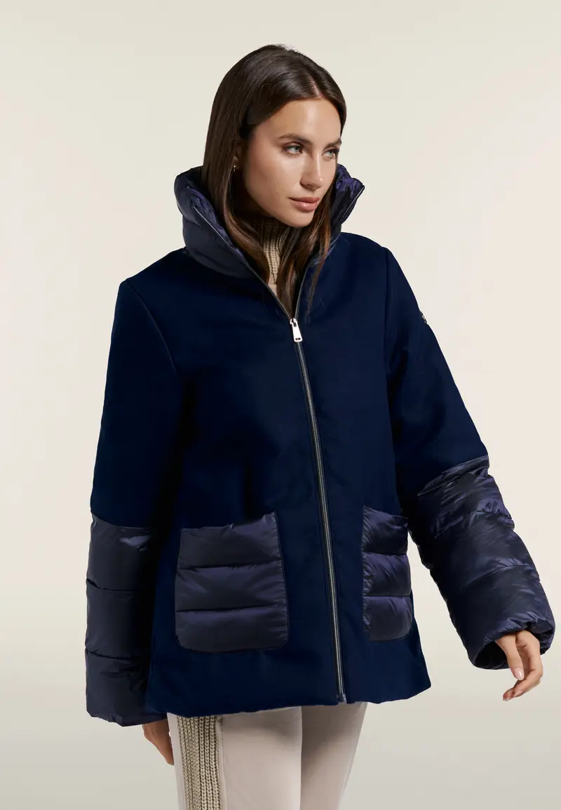Giacca Imbottita Donna in Flanella e Tessuto Shimmering