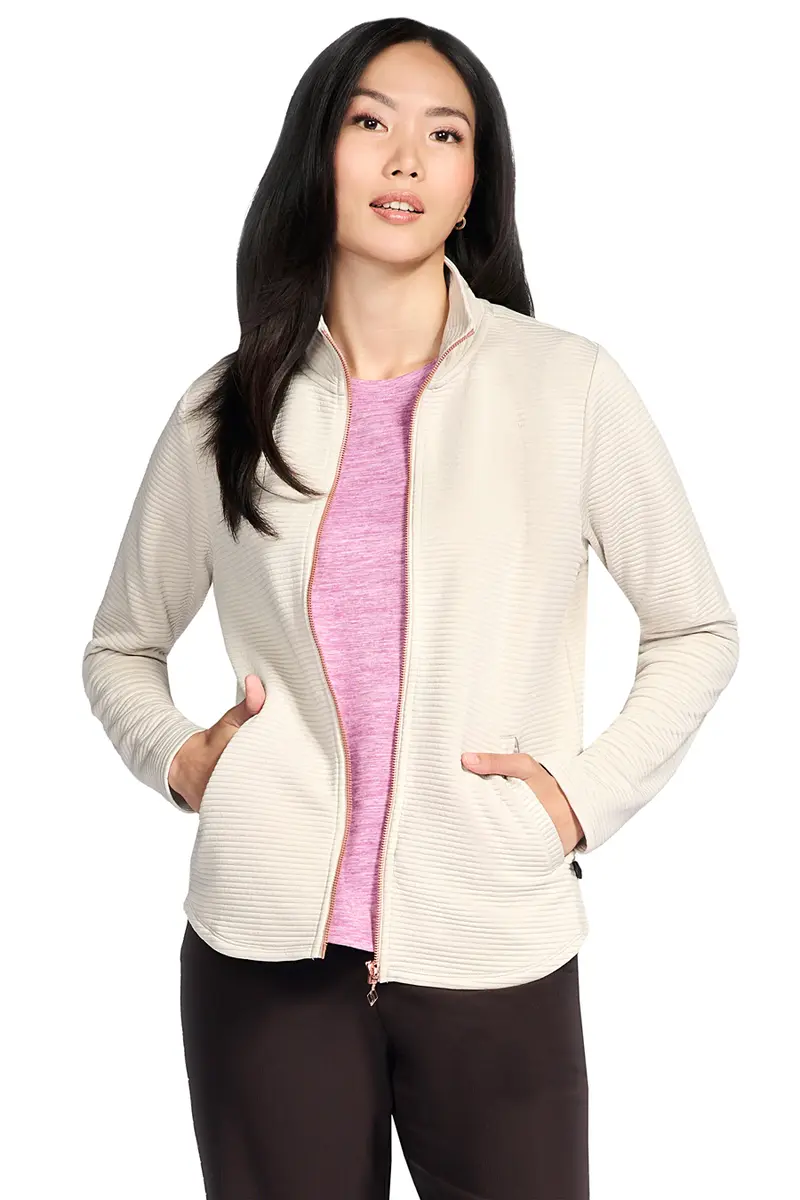 Giacca panna con zip in tessuto riciclato Skechers JA78