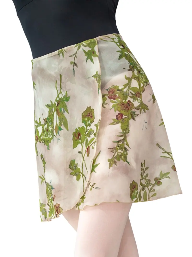 Gonna Danza Verde a Fiori a Portafoglio MP345