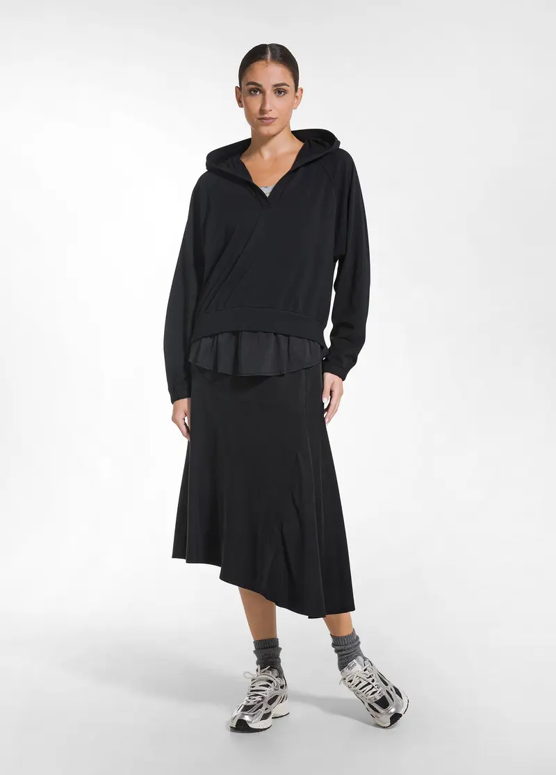 GONNA IN RASO STRETCH NERO