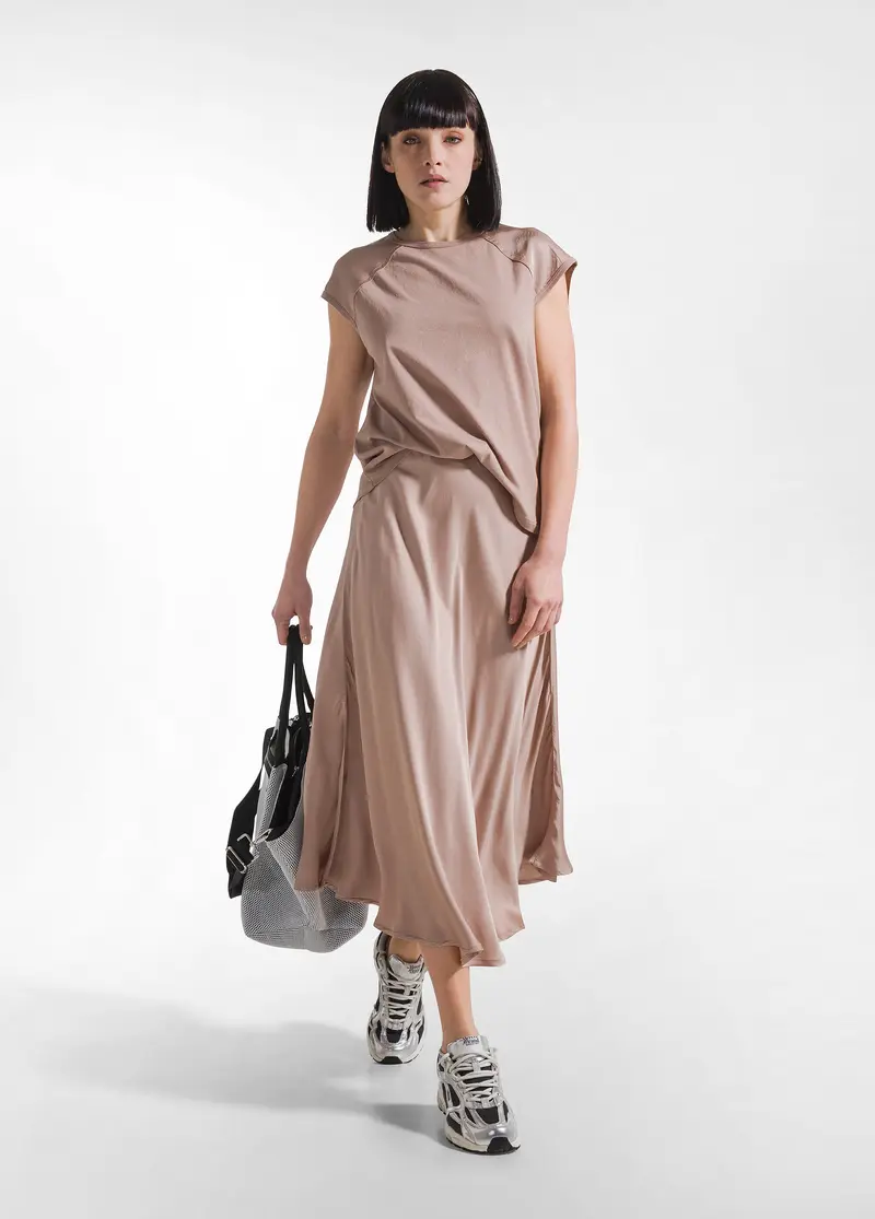 GONNA IN SATIN MARRONE