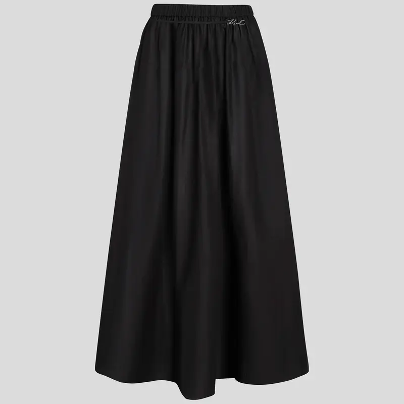 GONNA LUNGA A TRAPEZIO IN COTONE KARL LAGERFELD LOGO KHA2W46043