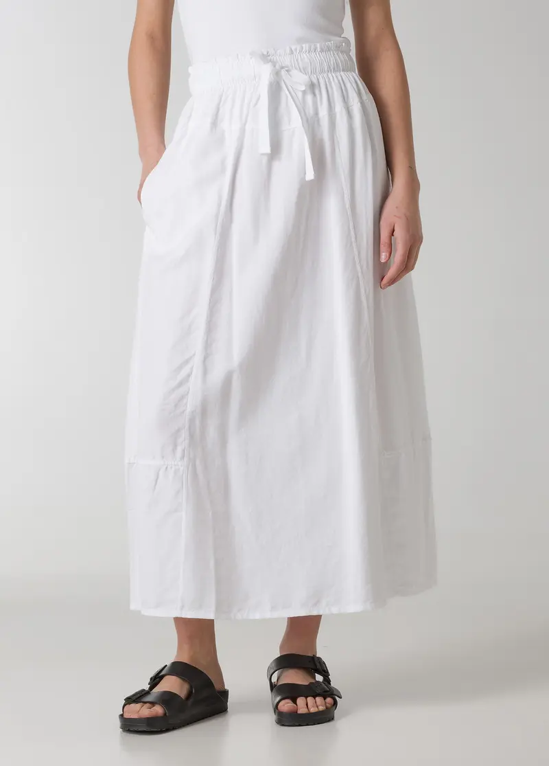 GONNA LUNGA IN TWILL BIANCO