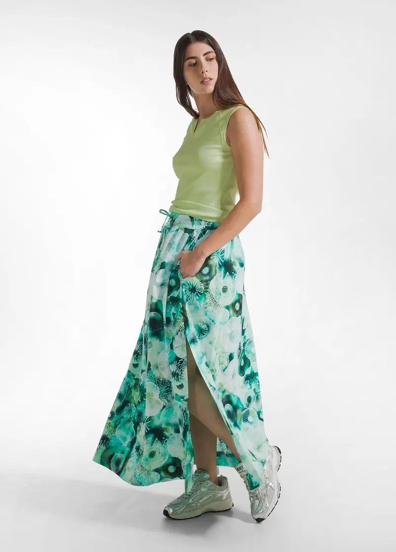 GONNA MAXI IN POPELINE EFFETTO PARACHUTE ALL-OVER
