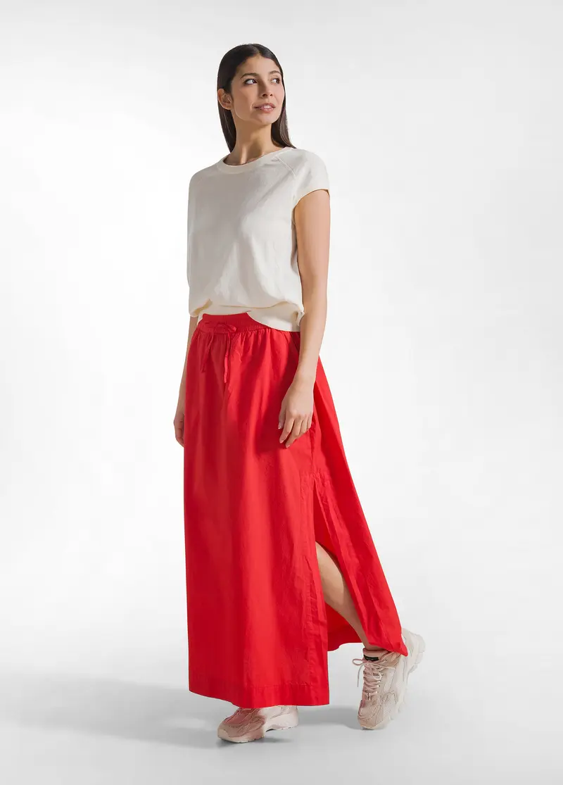 GONNA MAXI IN POPELINE EFFETTO PARACHUTE ROSSO