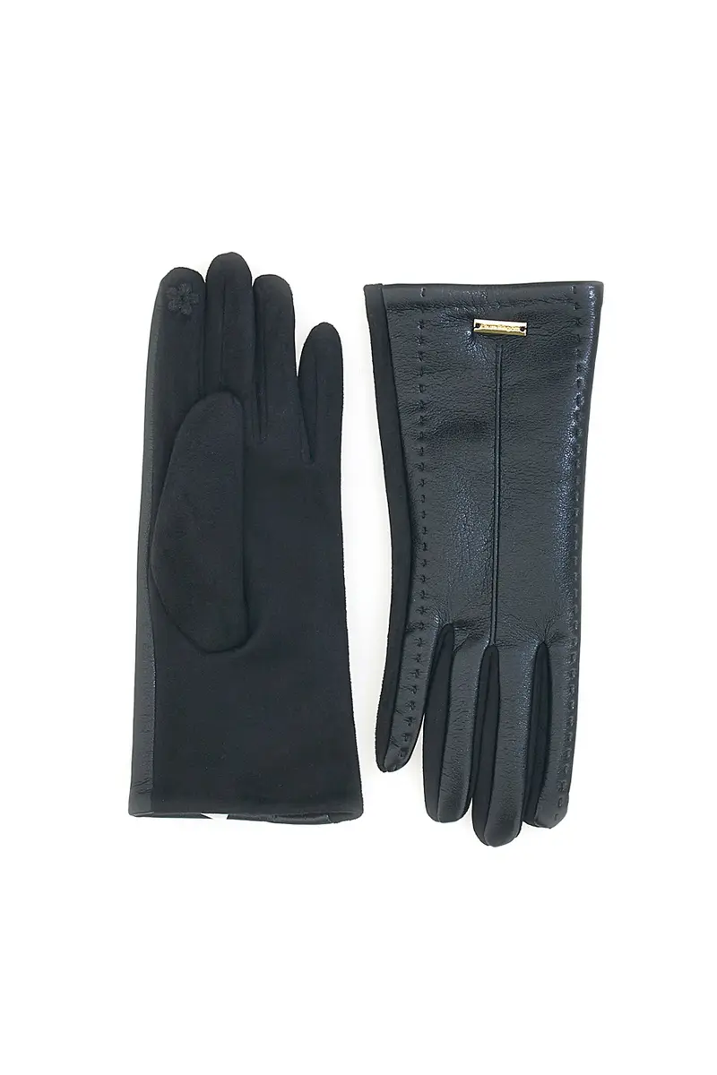 Guanti neri eleganti effetto pelle touch screen Biagiotti LB25W910-20