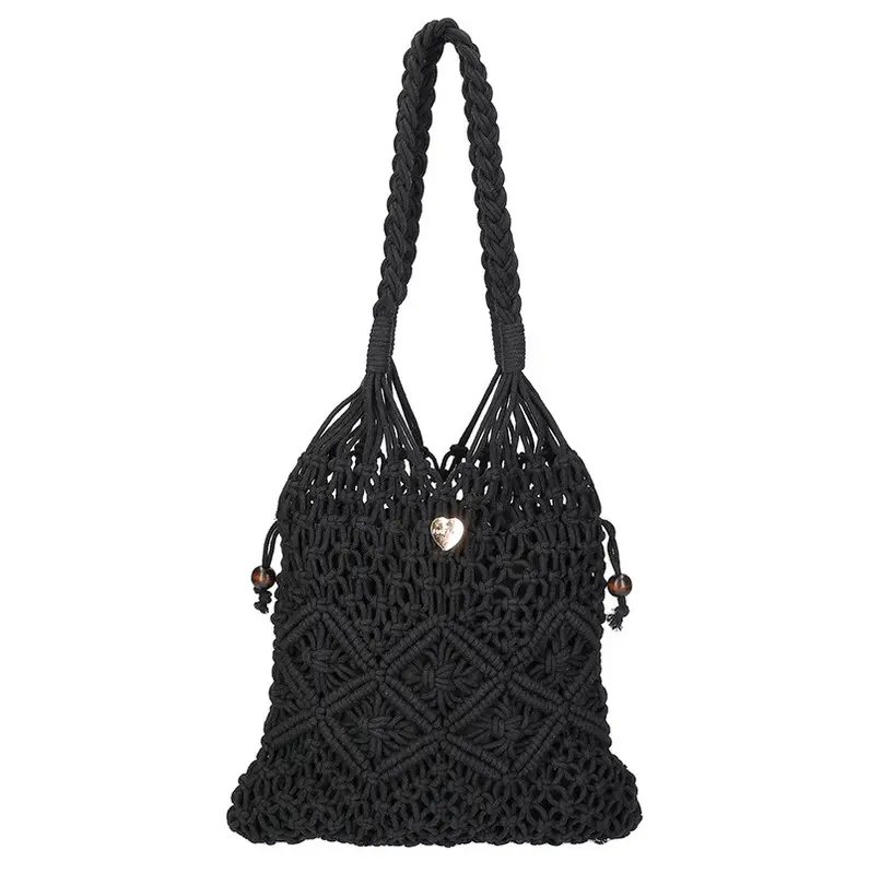 HATYOU BORSA SHOPPER IN MACRAME 34x28 BP0328 NER