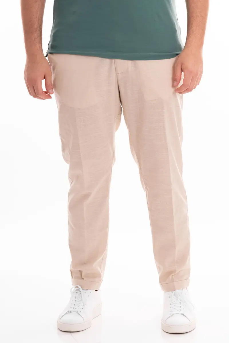 HYPS PANTALACCIO UOMO IN LINO MODELLO MOLFETTA MOLFETTA 14 BEI