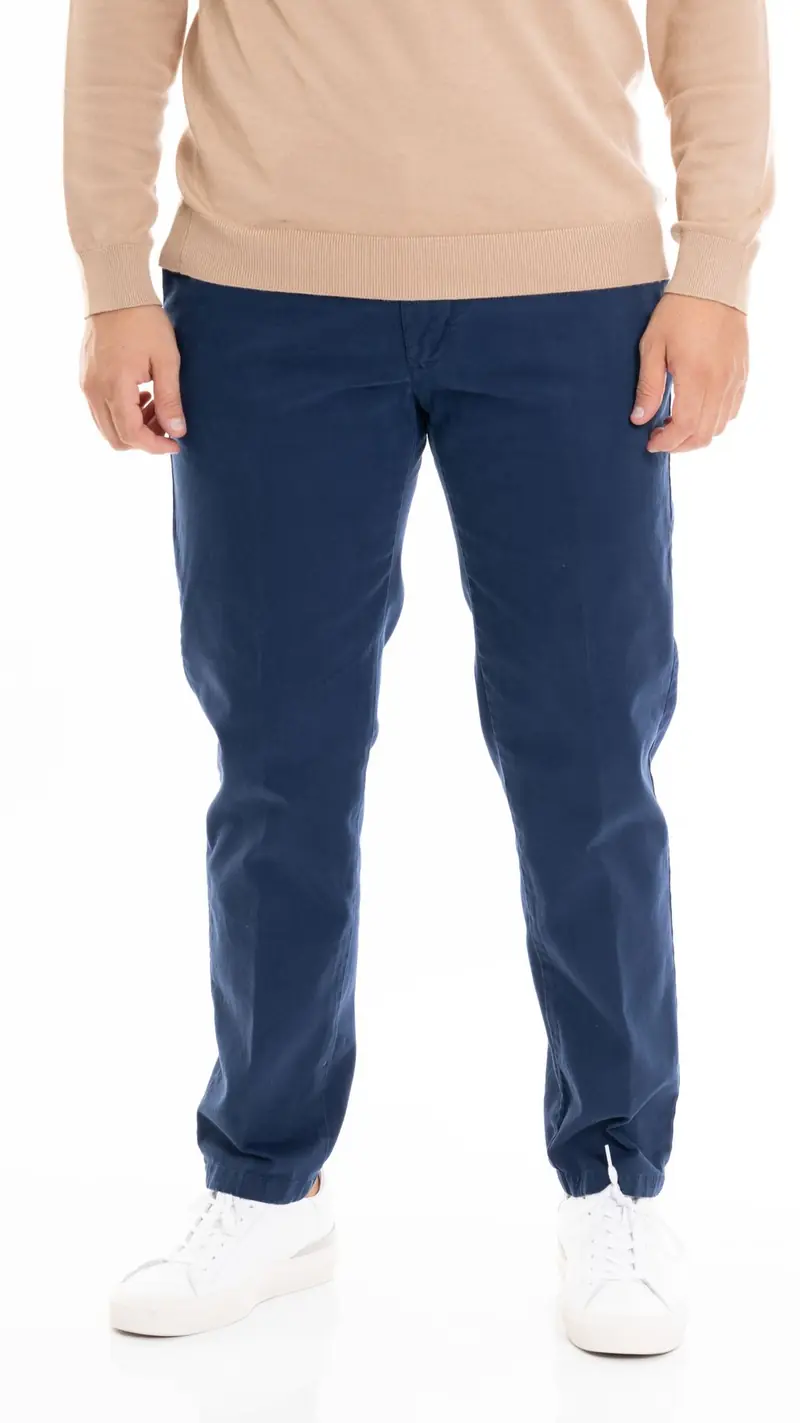 HYPS PANTALONE UOMO FIORENTINO IN COTONE ARMATURATO FIORENTINO 28 BLU