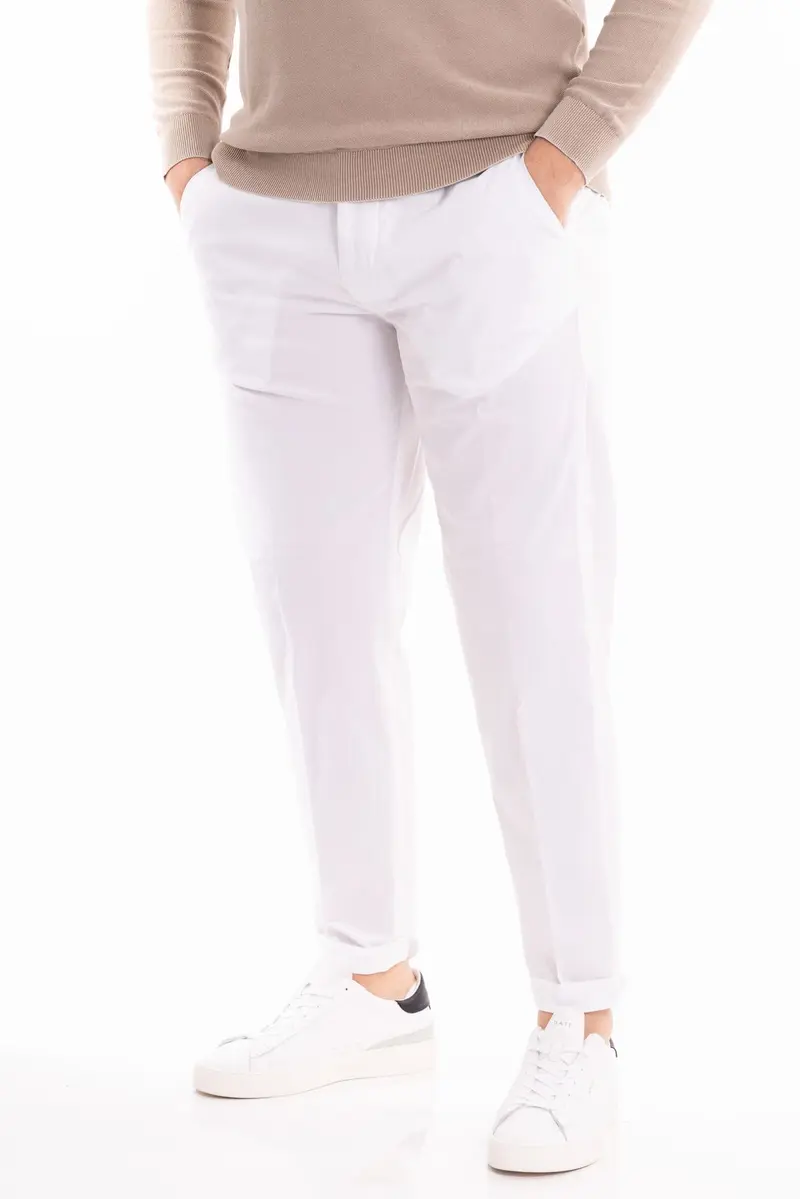 HYPS PANTALONE UOMO IN COTONE TECNICO MODELLO MOLFETTA MOLFETTA 21 BCO