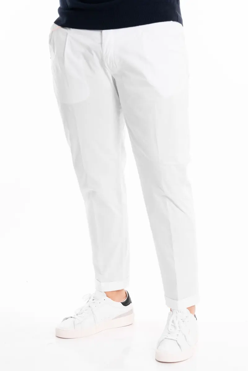 HYPS PANTALONE UOMO MODELLO VIAREGGIO IN POPELINE LEGGERO VIAREGGIO PCAY14 BCO