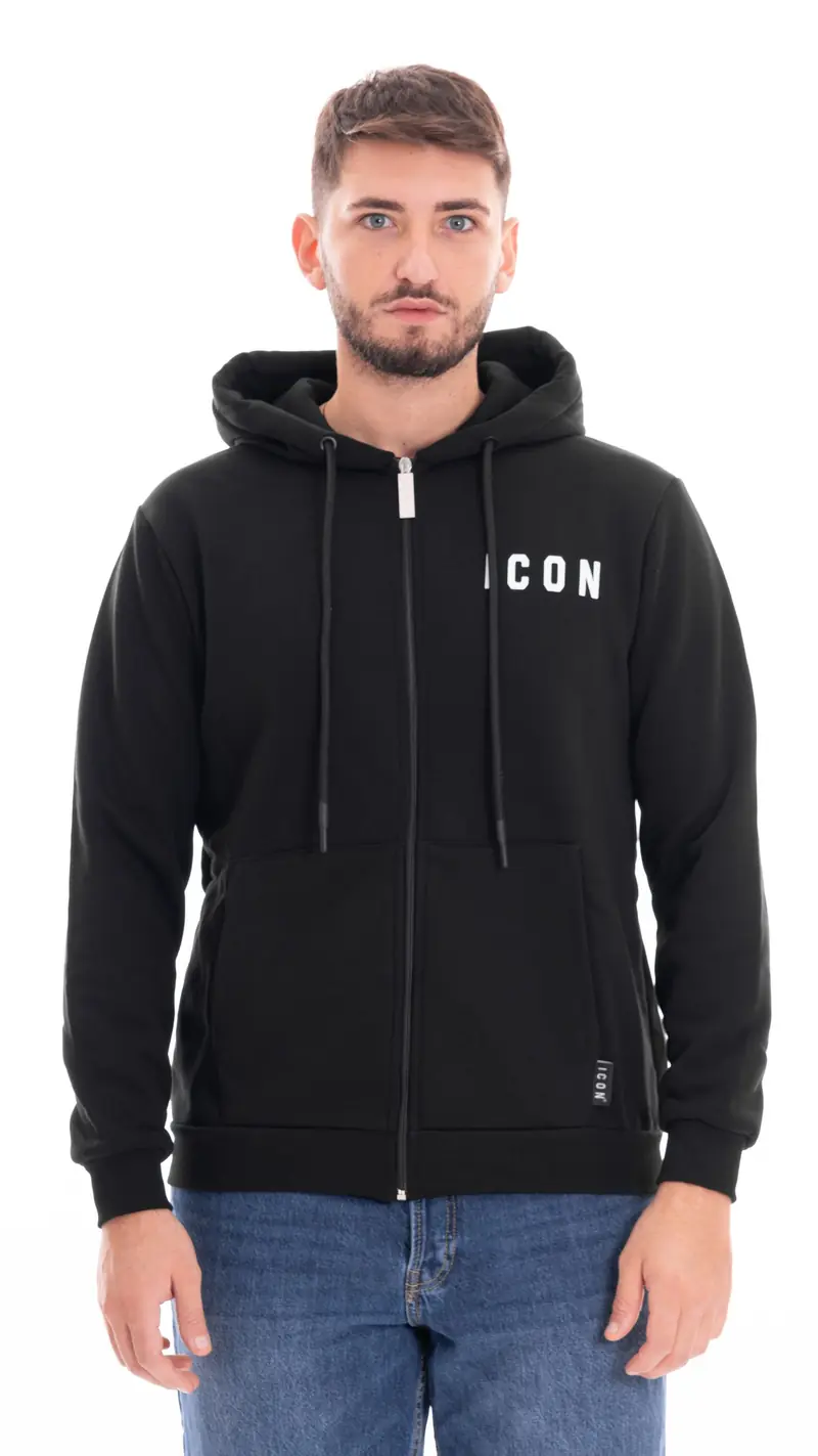 ICON FELPA CON CAPPUCCIO UOMO IU9015FZ NRP