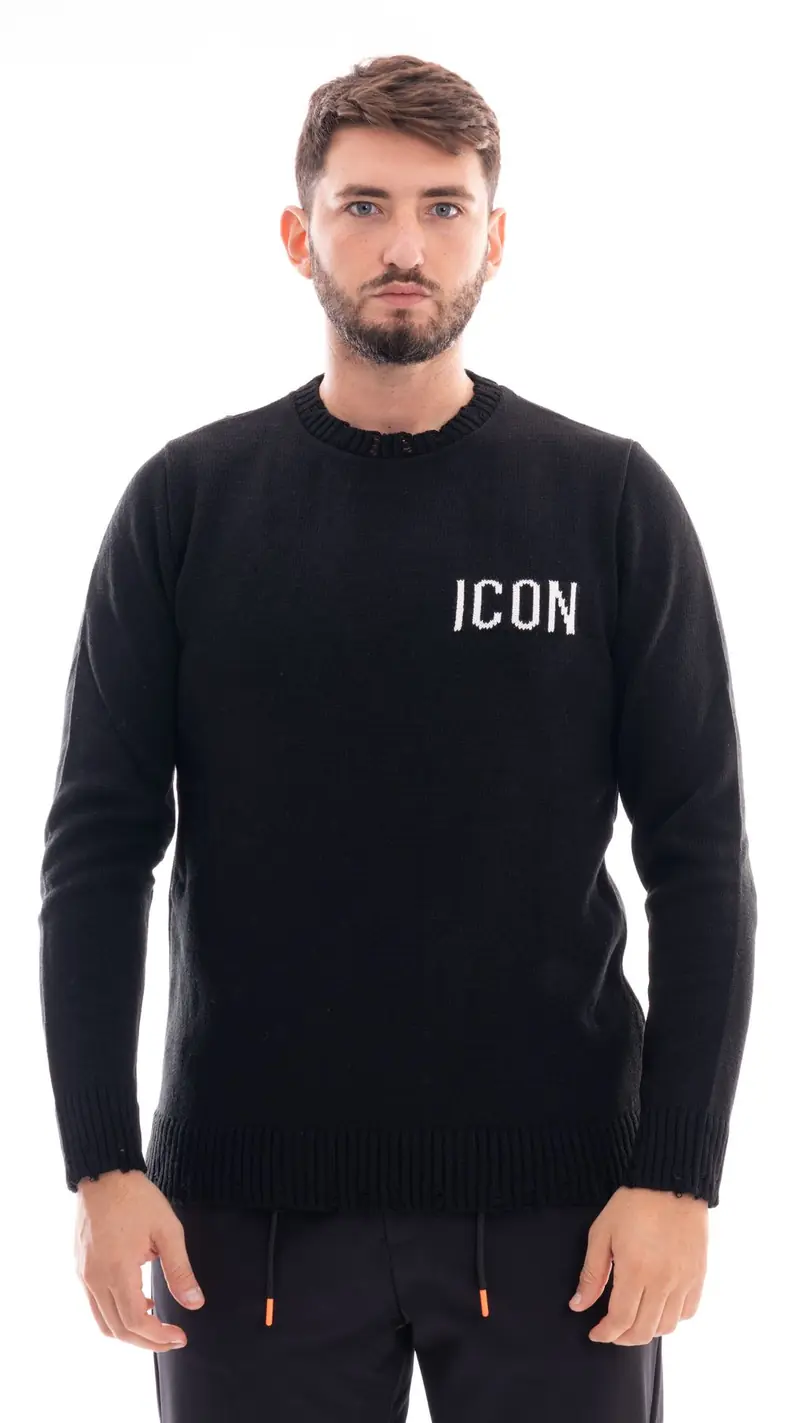 ICON MAGLIONE CON ROTTURE UOMO IU9057M NER