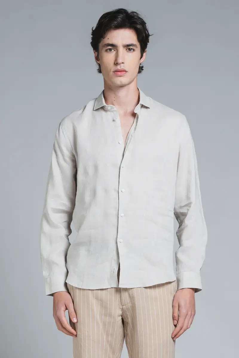 IMPURE CAMICIA CON COLLETTO FRANCESE UOMO 100% LINO RILEY LINC56