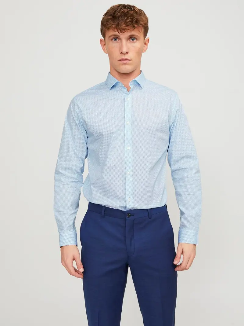 JACK&JONES CAMICIA BLABLACKPOOL STRETCH SHIRT LONG SLEEVES UOMO 12251125 WHT