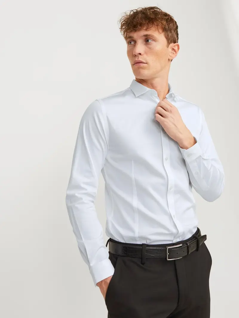 JACK&JONES CAMICIA MANICA LUNGA PARMA 12097662 WHT