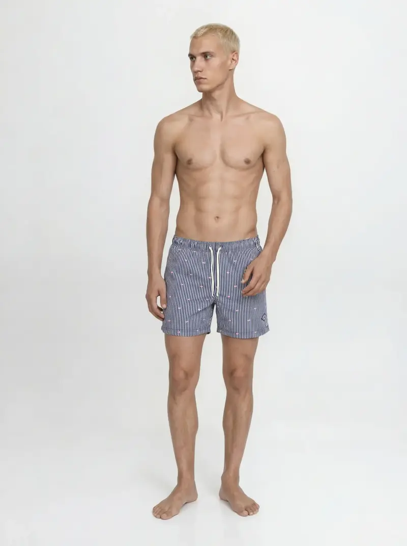 JACK&JONES MAUI BREEZE BOXER MARE FANTASIA A RIGHE CON FENICOTTERI 12291425 NVB