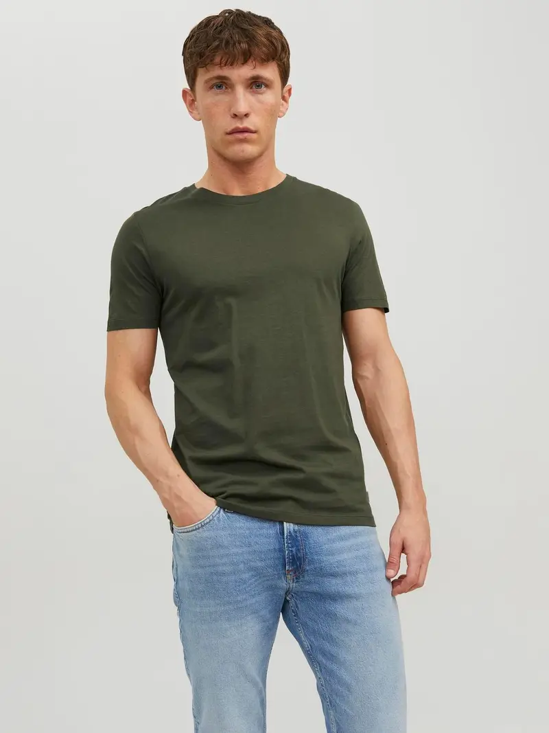 JACK&JONES T-SHIRT BASIC IN COTONE ORGANICO 12156101 OLN