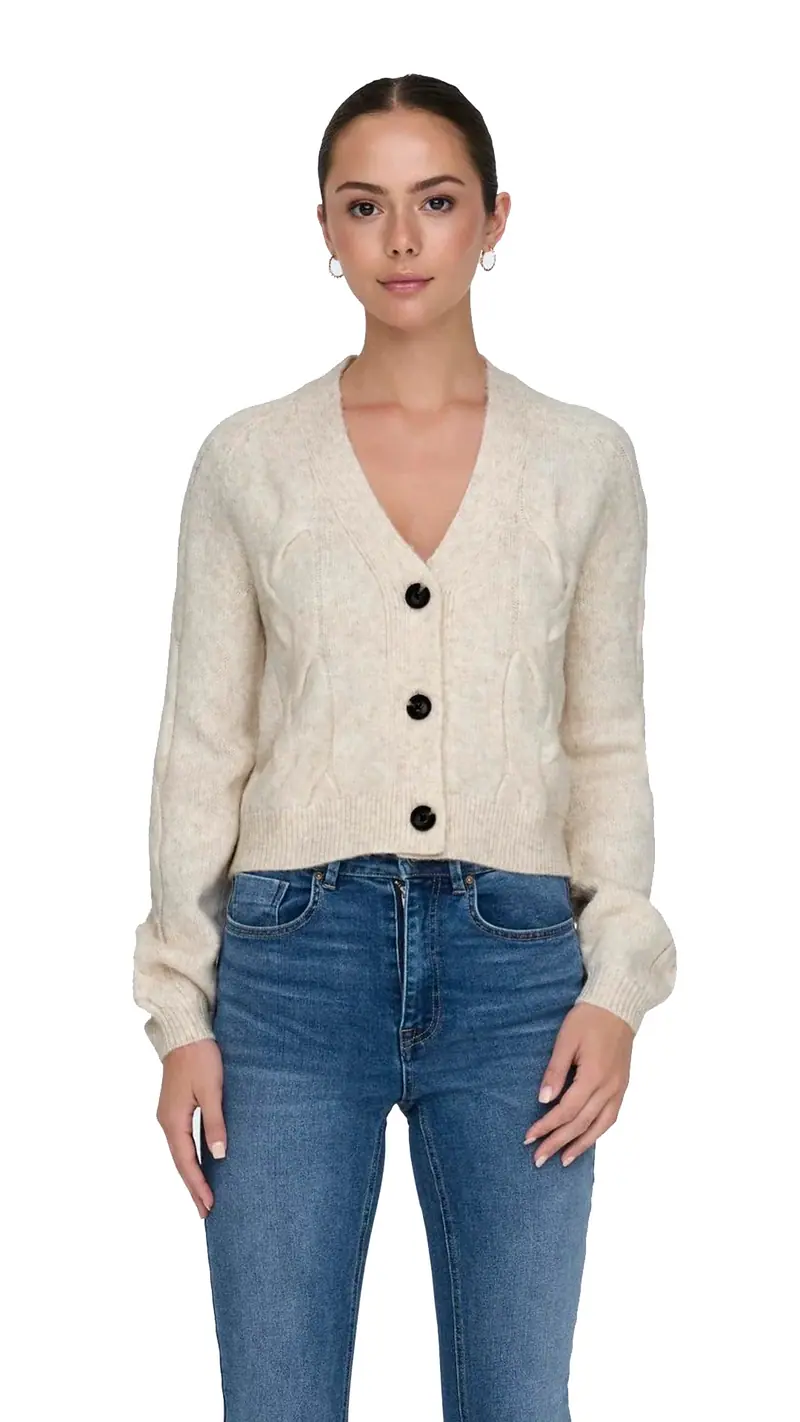 JACQUELINE DE YONG CARDIGAN SUSANNA MANICA LUNGA DONNA(WHITECAP GRAY) 15328353 WTG