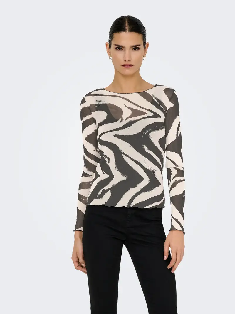 JACQUELINE DE YONG ELSA T-SHIRT IN RETE DONNA 15356004 BWG
