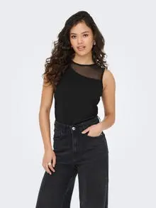 JACQUELINE DE YONG KIRKBY TOP CON SCOLLATURA VELATA DONNA 15350495 BLK