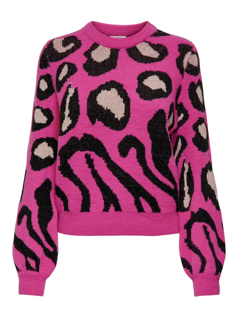 JACQUELINE DE YONG LORRAINE ANIMAL CARDIGAN CROP CON BOTTONI DONNA 15292883 CCL