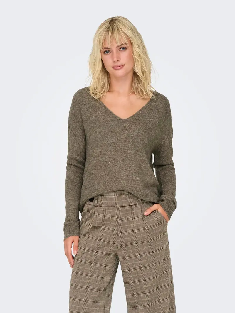JACQUELINE DE YONG MAGLIONE ELEONORA MANICA LUNGA CON SCOLLO A V DONNA 15207823 WLT