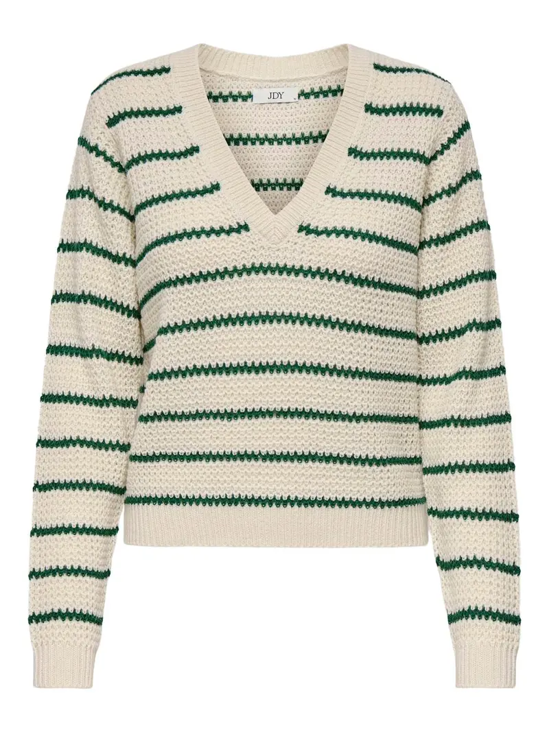 JACQUELINE DE YONG MAGLIONE ELLEN NECK STRIPE SCOLLO A V DONNA 15328337 WTG