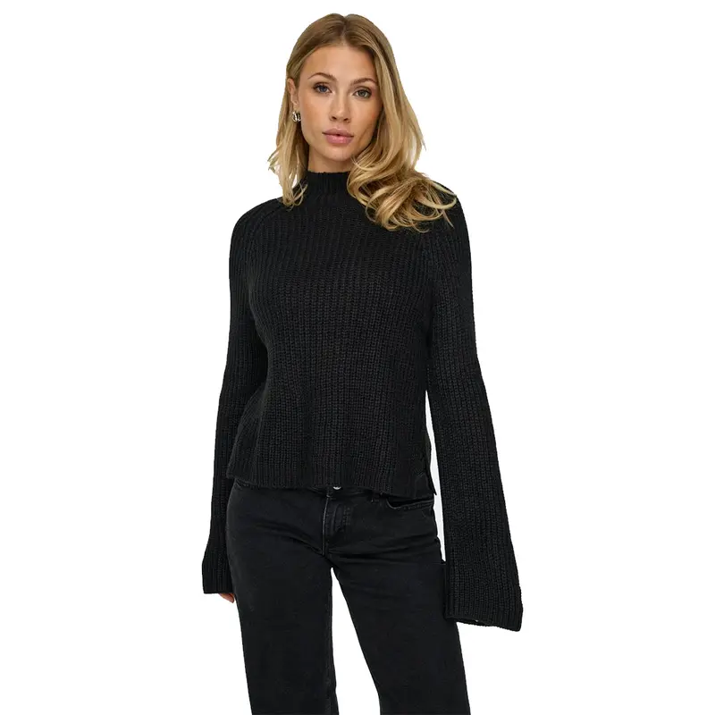 JACQUELINE DE YONG MAGLIONE JUSTY COLLO ALTO CON SPACCO SULLA MANICA 15319000 BLK