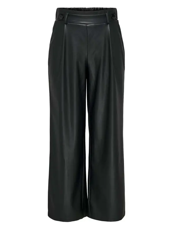 JACQUELINE DE YONG PANTALONE SOYA GEGGO IN PELLE SINTETICA DONNA 15328975 BLK
