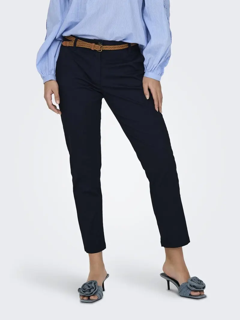 JACQUELINE DE YONG PANTALONI CHICAGO MW BELTED CHINO DONNA 15311897 BLK