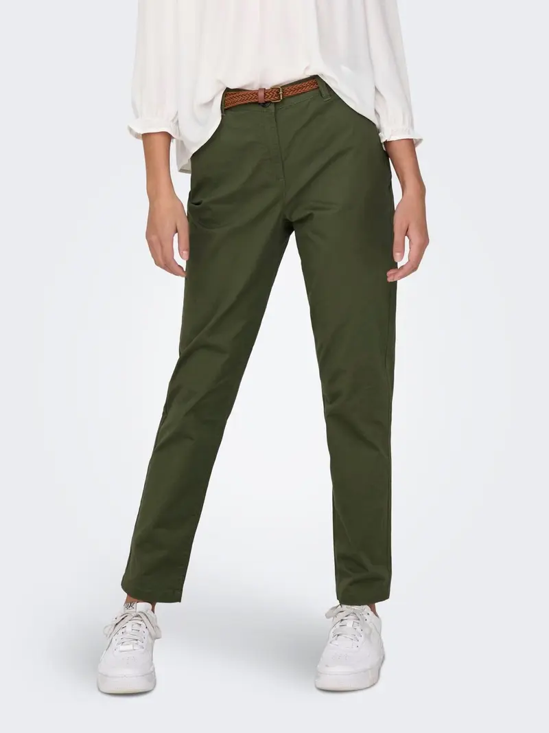 JACQUELINE DE YONG PANTALONI CHICAGO MW BELTED CHINO DONNA 15311897 KLT