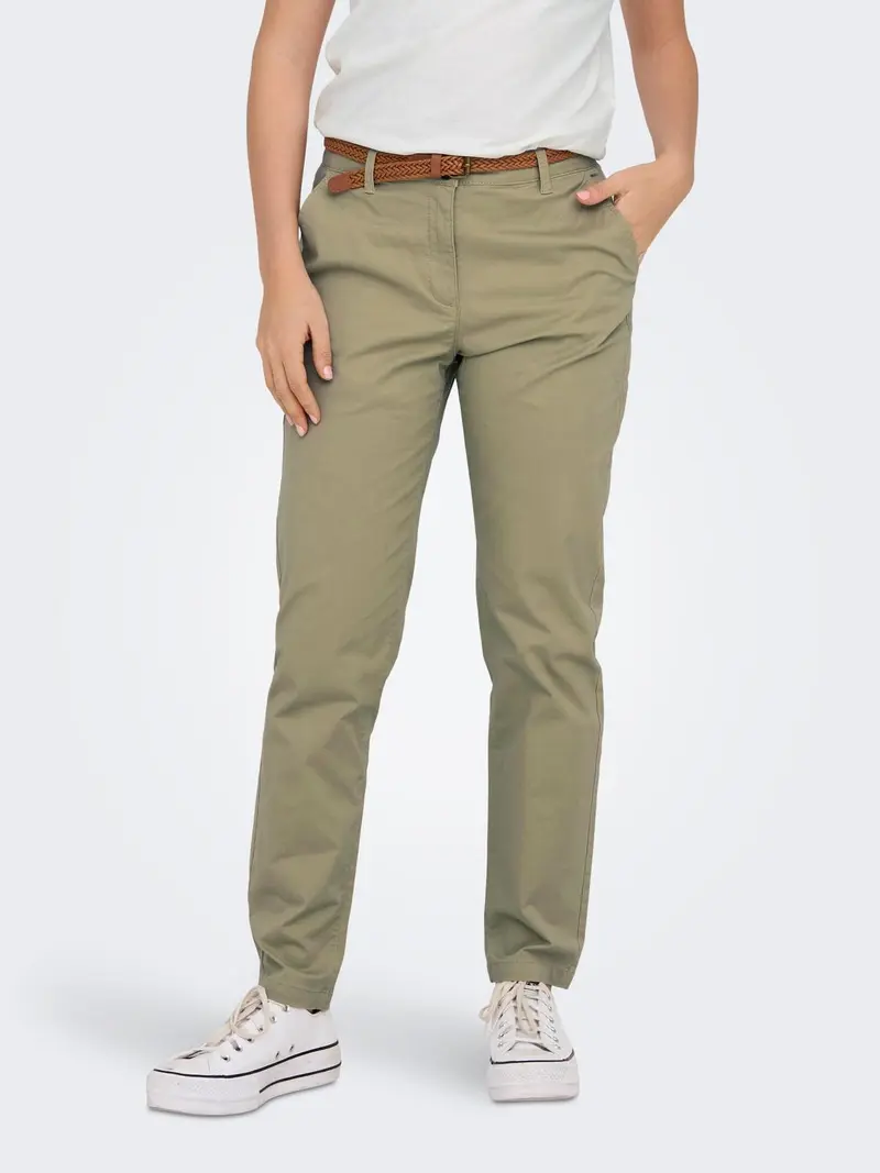 JACQUELINE DE YONG PANTALONI CHICAGO MW BELTED CHINO DONNA 15311897 OLG