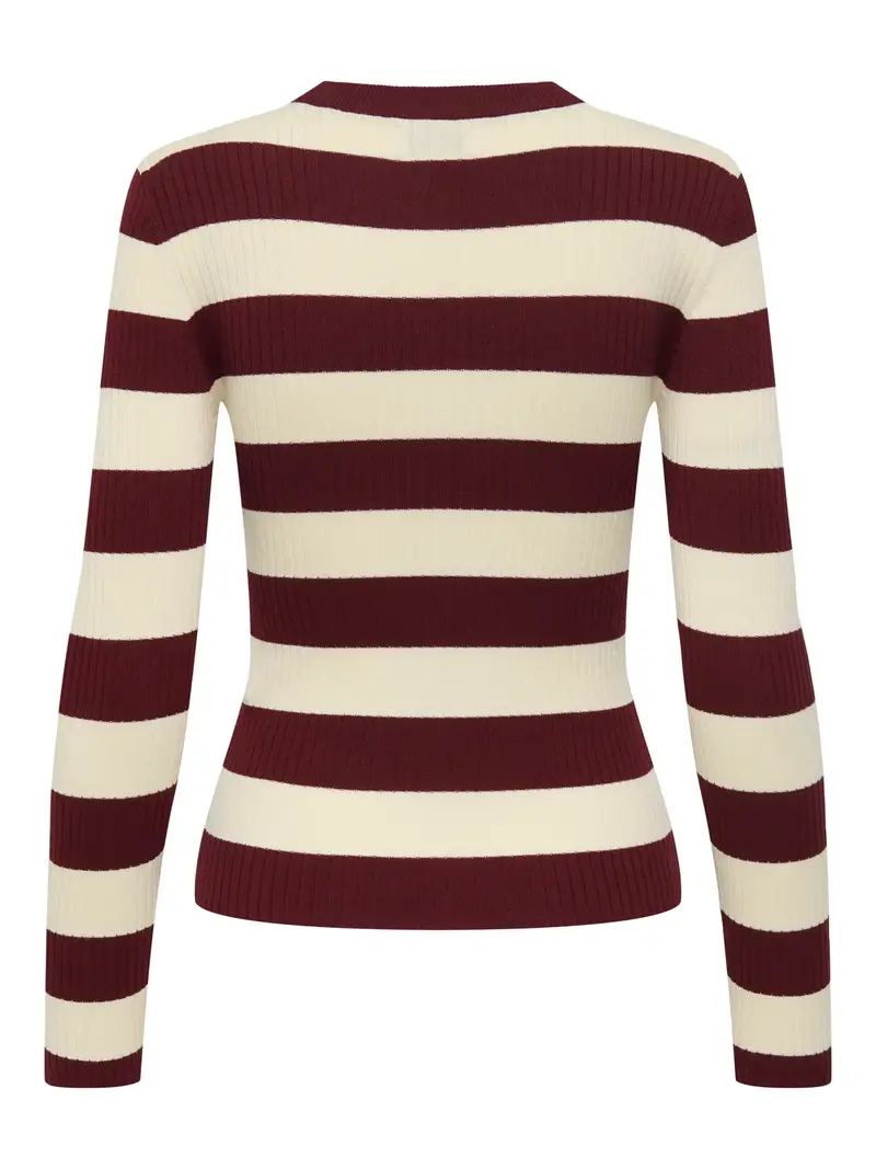JACQUELINE DE YONG PLUM MAGLIONE GIROCOLLO CON FANTASIA A RIGHE DONNA 15277223 CBE