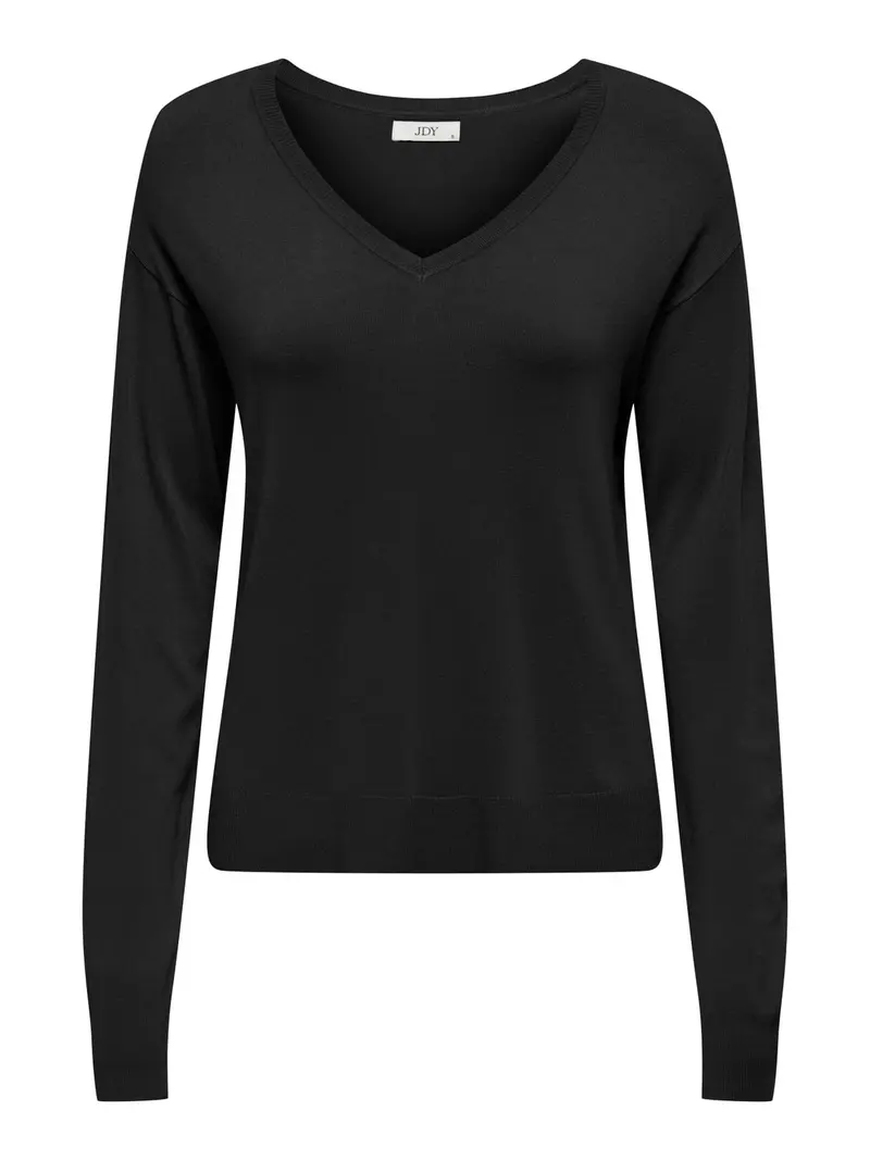 JACQUELINE DE YONG PULLOVER BASICA SCOLLO A V DONNA 15320756 BLK