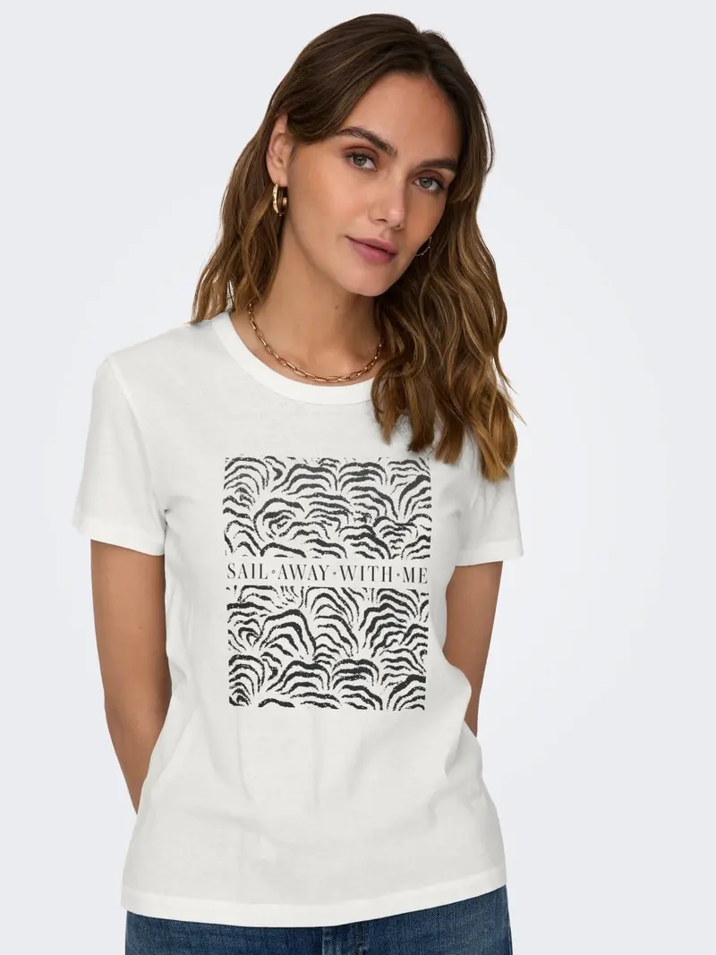 JACQUELINE DE YONG T-SHIRT MICHIGAN LIFE SHORT SLEEVE PRINT DONNA 15311702 CDP