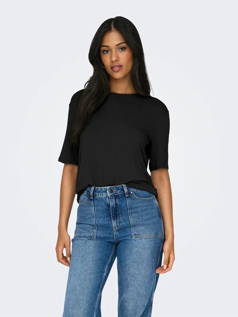 JACQUELINE DE YONG T-SHIRT MILA MANICA LUNGA 15364517 BLK