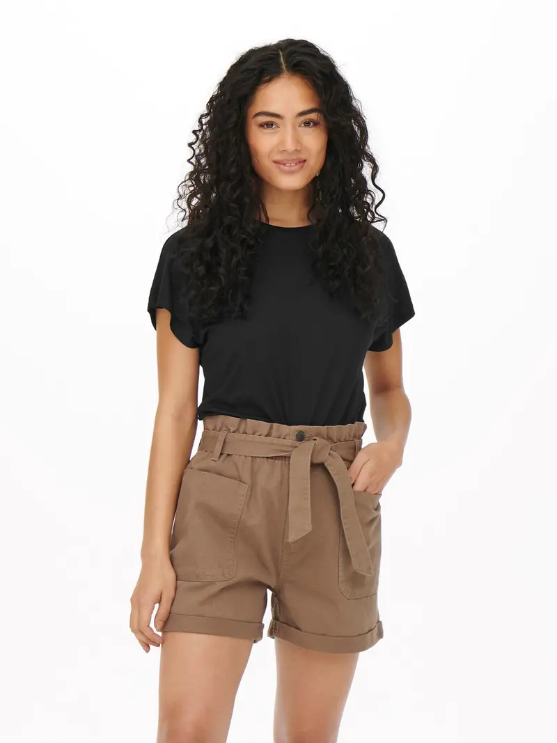 JACQUELINE DE YONG T-SHIRT NELLY SHORT SLEEVES O-NECK TOP DONNA 15257232 BLK