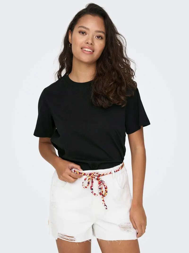JACQUELINE DE YONG T-SHIRT PISA SHORT SLEEVES DONNA 15292431 BLK