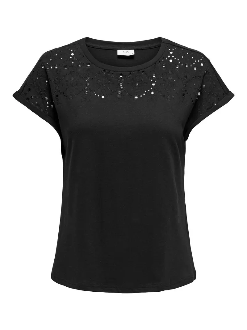 JACQUELINE DE YONG T-SHIRT VIVA LIFE SHORT SLEEVES DONNA 15318216 BLK