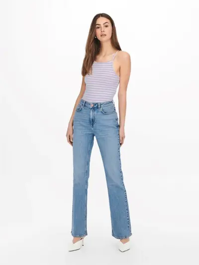 JACQUELINE DE YONG Top W Fransiska S/L Stripe a Righe Lavanda