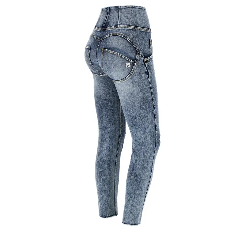 Jeans push up WR.UP® 7/8 superskinny denim effetto marble wash